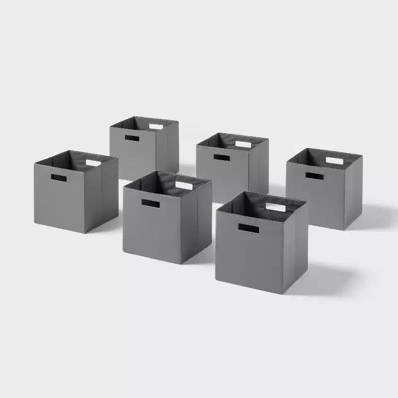 13" Fabric Bin 6pk Gray - Brightroom™
