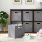 Lot de 6 bacs de rangement en tissu de 33 cm gris