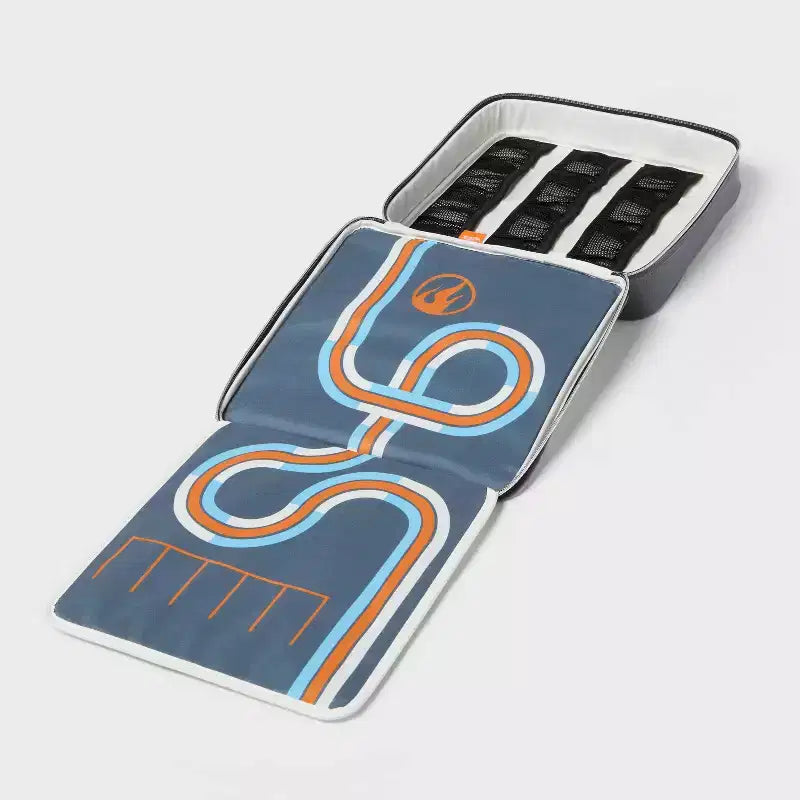 Valisette de rangement/transport pour petites voitures pour enfants avec fermeture éclair, motif rétro