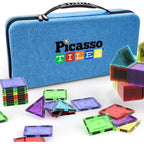 PICASSO-TILES Carrying Case for Magnetic Tiles  Travel Storage Bag Organizer for Kids, Portable Toy Storage, STEM Building Block Holder