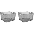 YBM Home Black Mesh Open Storage Basket, Pack of 2