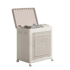 Rolling Laundry Hamper With Lid, Clothes Storage Box Household 123L Large Clothes Capacity Flip Clothing Quilt Storage Box Bedroom Foldable