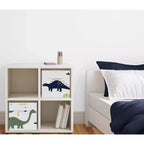Bacs de rangement décoratifs en tissu pour garçons - Dinosaure moderne bleu et vert