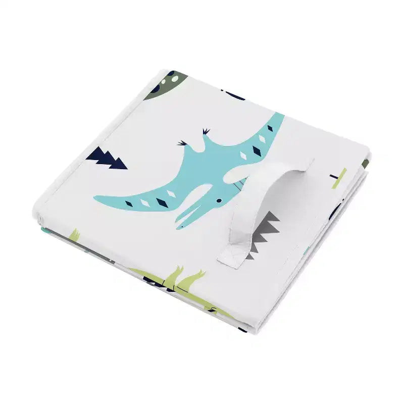 Bacs de rangement décoratifs en tissu pour garçons - Dinosaure moderne bleu et vert
