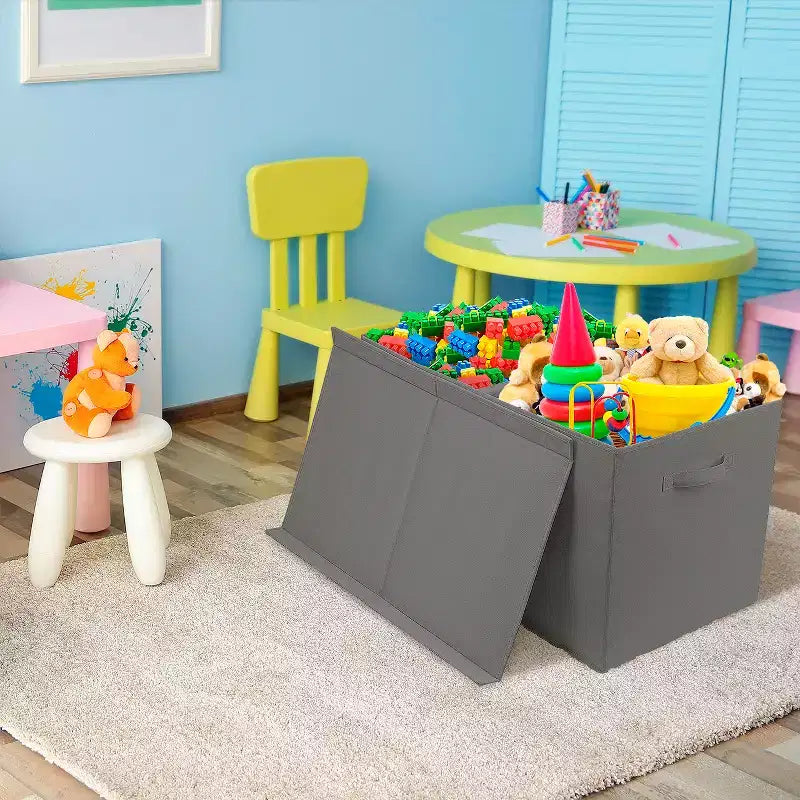 Coffre à jouets avec couvercle à charnière, rangement pliable pour chambre d'enfant, salle de jeux, placard, organisation de la maison