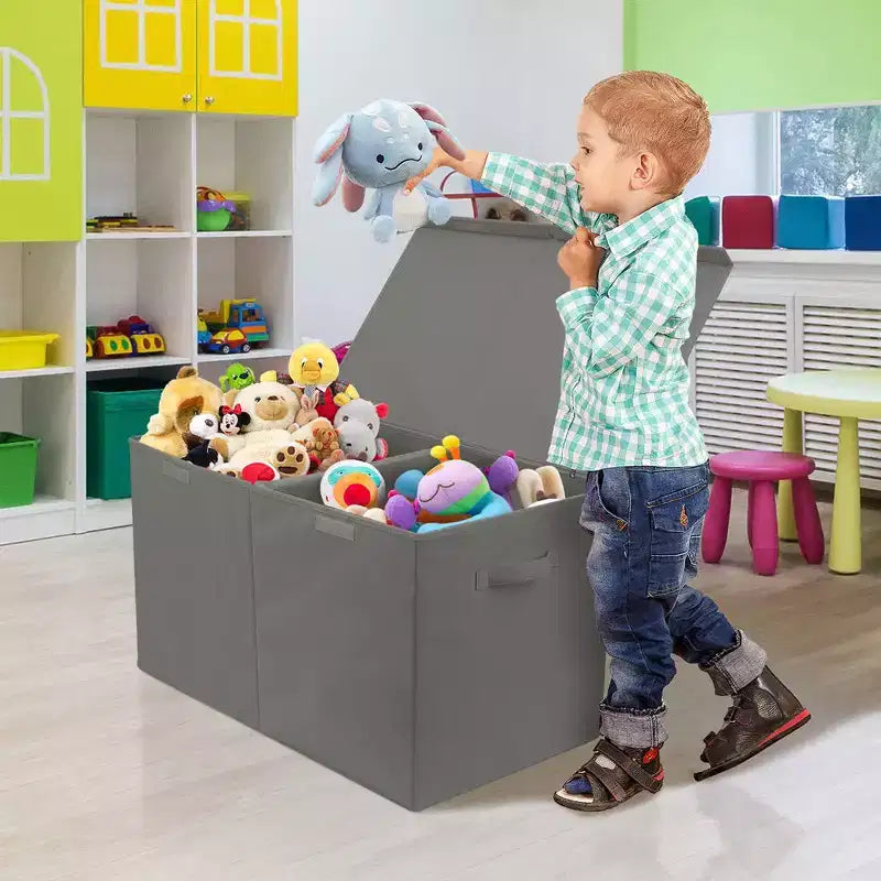 Coffre à jouets avec couvercle à charnière, rangement pliable pour chambre d'enfant, salle de jeux, placard, organisation de la maison