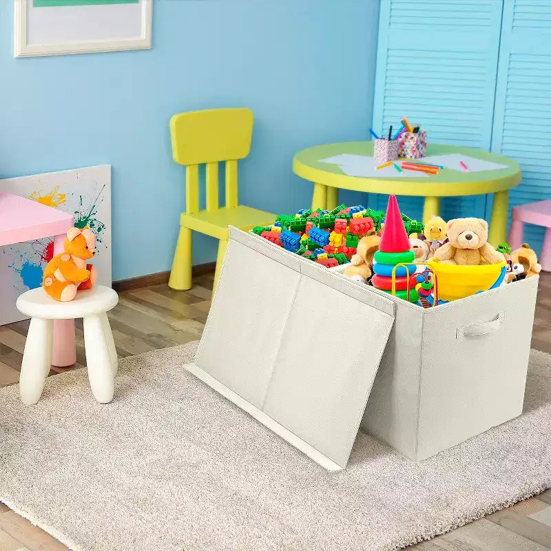 Coffre à jouets avec couvercle à charnière, rangement pliable pour chambre d'enfant, salle de jeux, placard, organisation de la maison