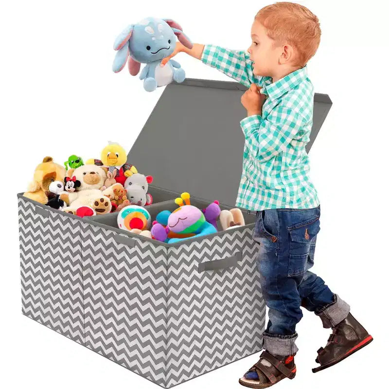 Coffre à jouets avec couvercle à charnière, rangement pliable pour chambre d'enfant, salle de jeux, placard, organisation de la maison