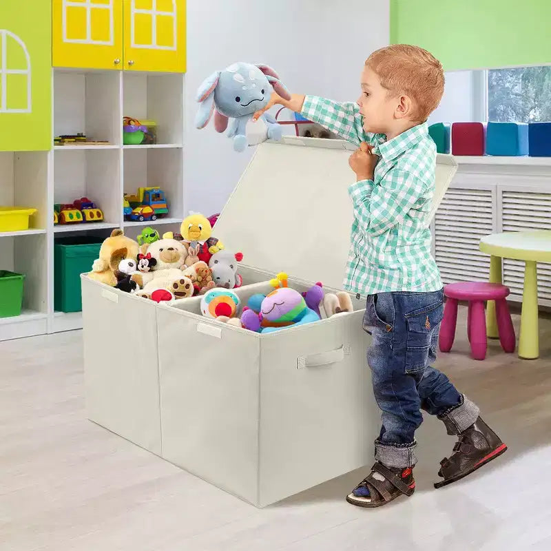 Coffre à jouets avec couvercle à charnière, rangement pliable pour chambre d'enfant, salle de jeux, placard, organisation de la maison