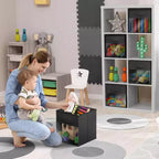 Lot de 6 bacs de rangement pliables en tissu de 28 cm avec fenêtre transparente – pour organiser vêtements, jouets, livres, étagères, placards et plus