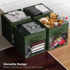 Lot de 6 bacs de rangement pliables en tissu de 28 cm avec fenêtre transparente – pour organiser vêtements, jouets, livres, étagères, placards et plus