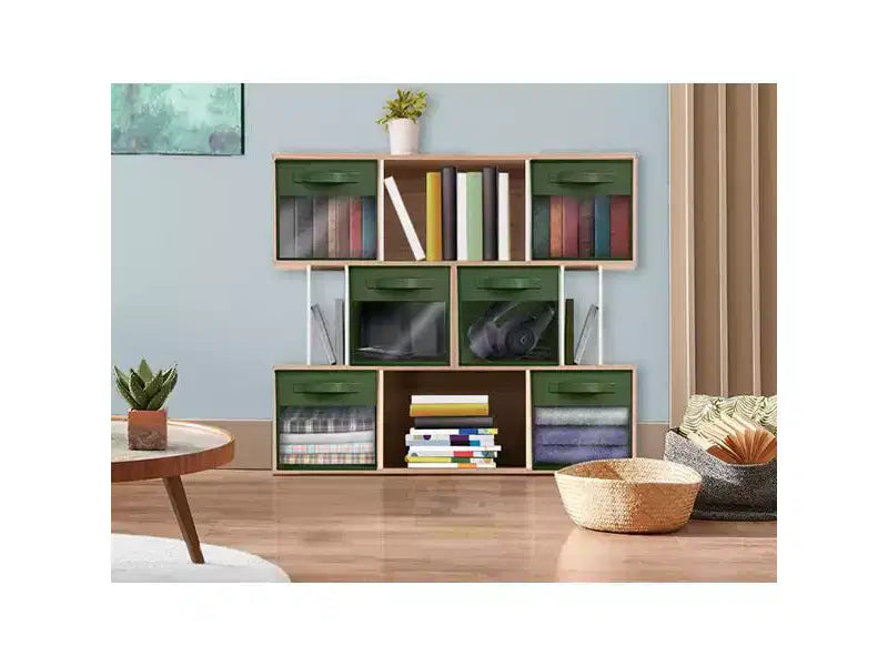 Lot de 6 bacs de rangement pliables en tissu de 28 cm avec fenêtre transparente – pour organiser vêtements, jouets, livres, étagères, placards et plus