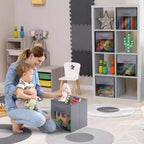 Lot de 6 bacs de rangement pliables en tissu de 28 cm avec fenêtre transparente – pour organiser vêtements, jouets, livres, étagères, placards et plus