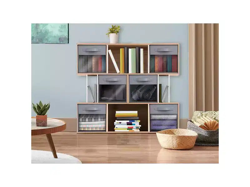 Lot de 6 bacs de rangement pliables en tissu de 28 cm avec fenêtre transparente – pour organiser vêtements, jouets, livres, étagères, placards et plus