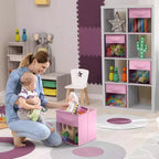 Lot de 6 bacs de rangement pliables en tissu de 28 cm avec fenêtre transparente – pour organiser vêtements, jouets, livres, étagères, placards et plus
