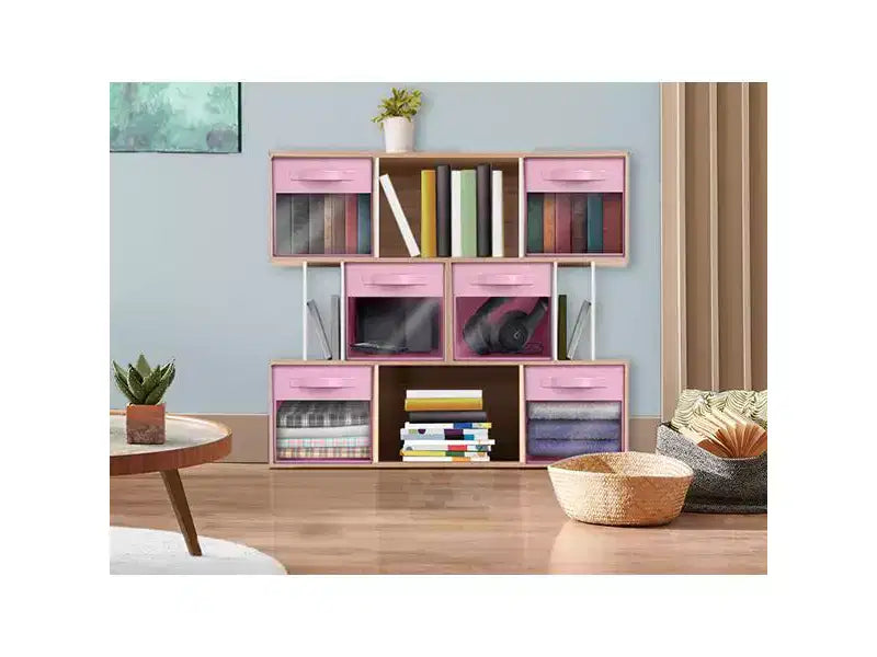 Lot de 6 bacs de rangement pliables en tissu de 28 cm avec fenêtre transparente – pour organiser vêtements, jouets, livres, étagères, placards et plus