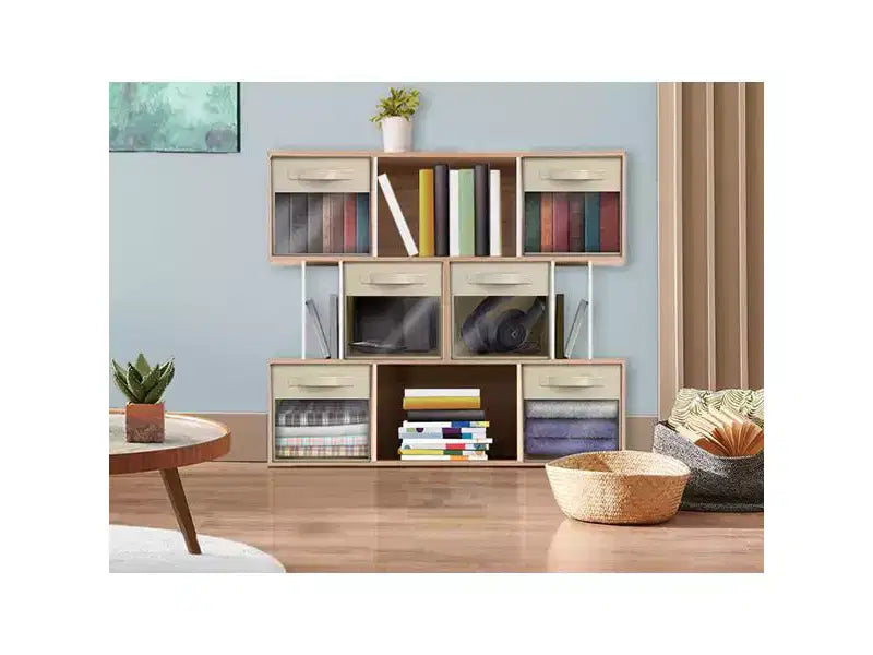 Lot de 6 bacs de rangement pliables en tissu de 28 cm avec fenêtre transparente – pour organiser vêtements, jouets, livres, étagères, placards et plus