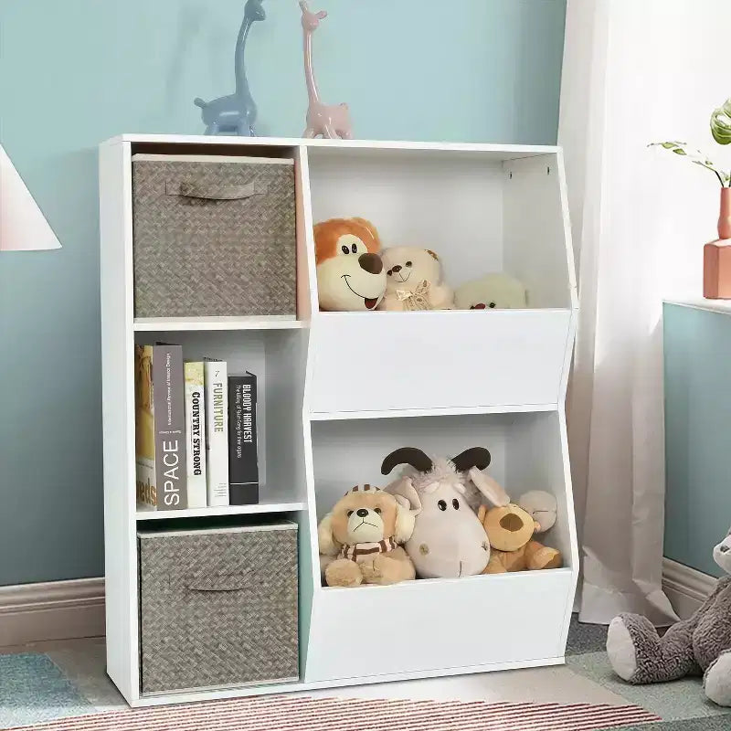 Lot de 6 bacs de rangement pliables de 30 cm, boîtes de rangement et organisateurs pour vêtements et jouets - Marron