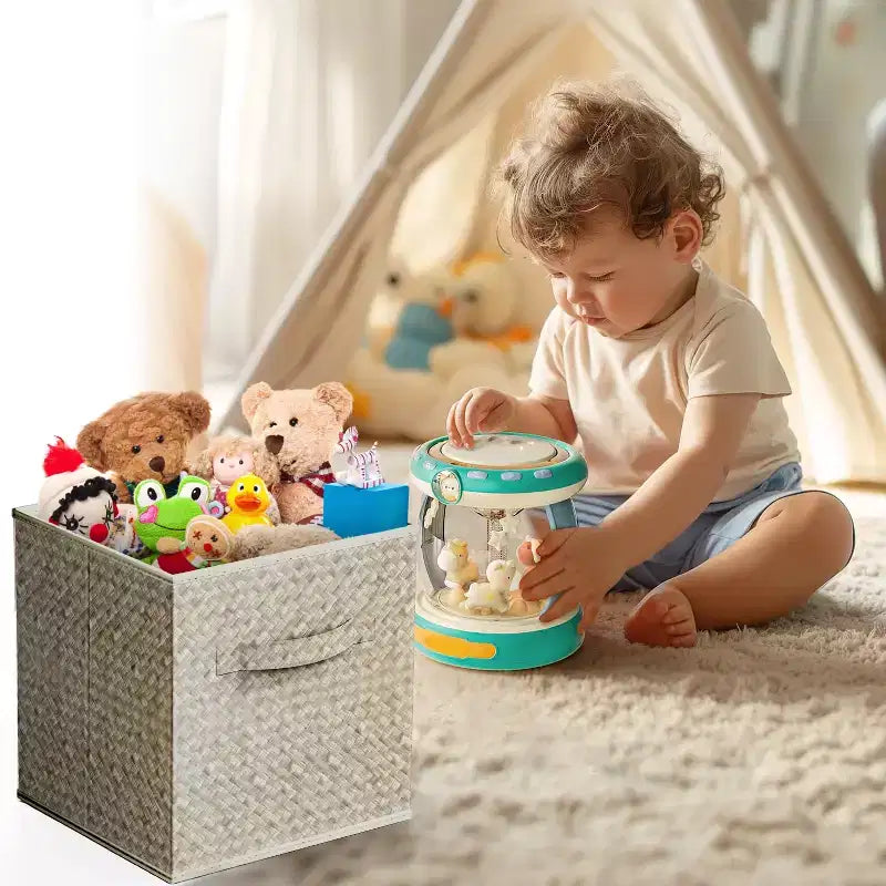 Lot de 6 bacs de rangement pliables de 30 cm, boîtes de rangement et organisateurs pour vêtements et jouets - Marron