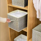 Lot de 6 bacs de rangement pliables de 30 cm, boîtes de rangement et organisateurs pour vêtements et jouets - Marron