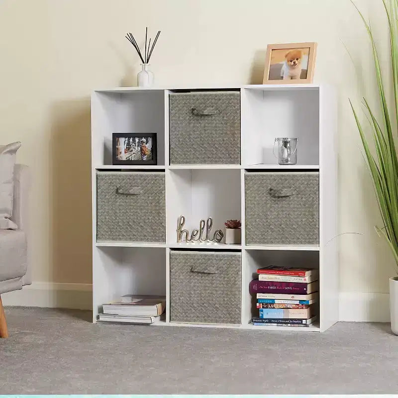 Lot de 6 bacs de rangement pliables de 30 cm, boîtes de rangement et organisateurs pour vêtements et jouets - Marron
