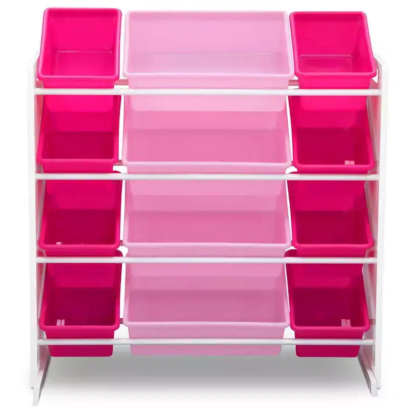 Delta Children Kids Toy Storage Organizer with 12 Plastic Bins