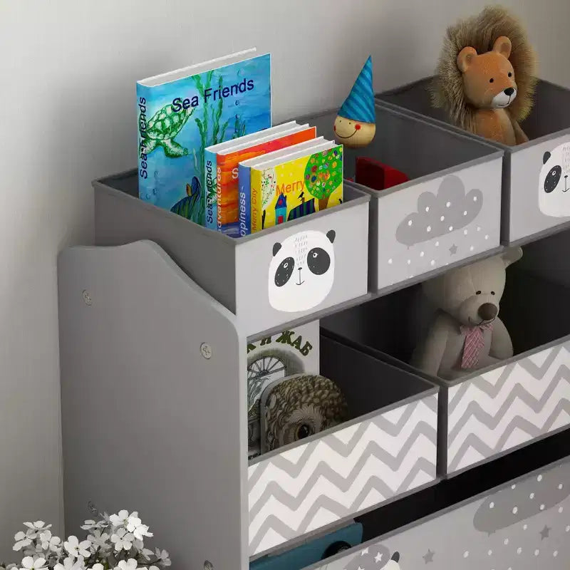 Organisateur de jouets avec 6 bacs de rangement, Meuble de rangement pour enfants pour chambre à coucher, chambre d'enfant, Cadeau pour enfants