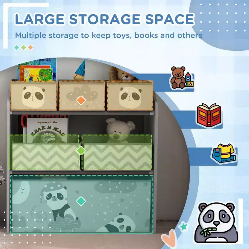 Organisateur de jouets avec 6 bacs de rangement, Meuble de rangement pour enfants pour chambre à coucher, chambre d'enfant, Cadeau pour enfants