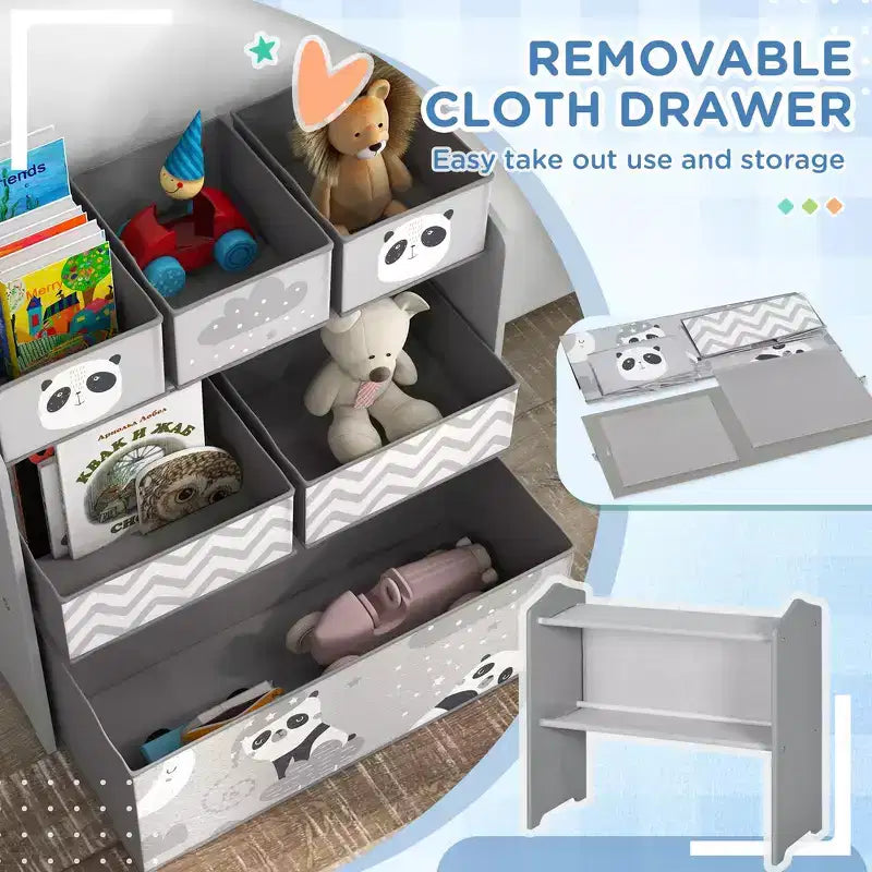 Organisateur de jouets avec 6 bacs de rangement, Meuble de rangement pour enfants pour chambre à coucher, chambre d'enfant, Cadeau pour enfants