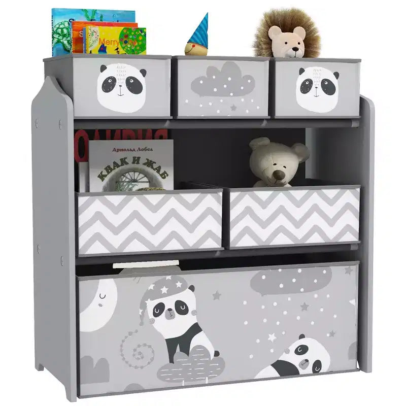 Organisateur de jouets avec 6 bacs de rangement, Meuble de rangement pour enfants pour chambre à coucher, chambre d'enfant, Cadeau pour enfants