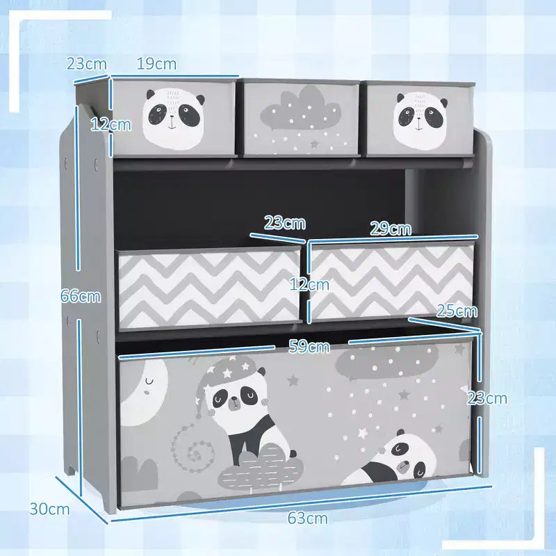 Organisateur de jouets avec 6 bacs de rangement, Meuble de rangement pour enfants pour chambre à coucher, chambre d'enfant, Cadeau pour enfants