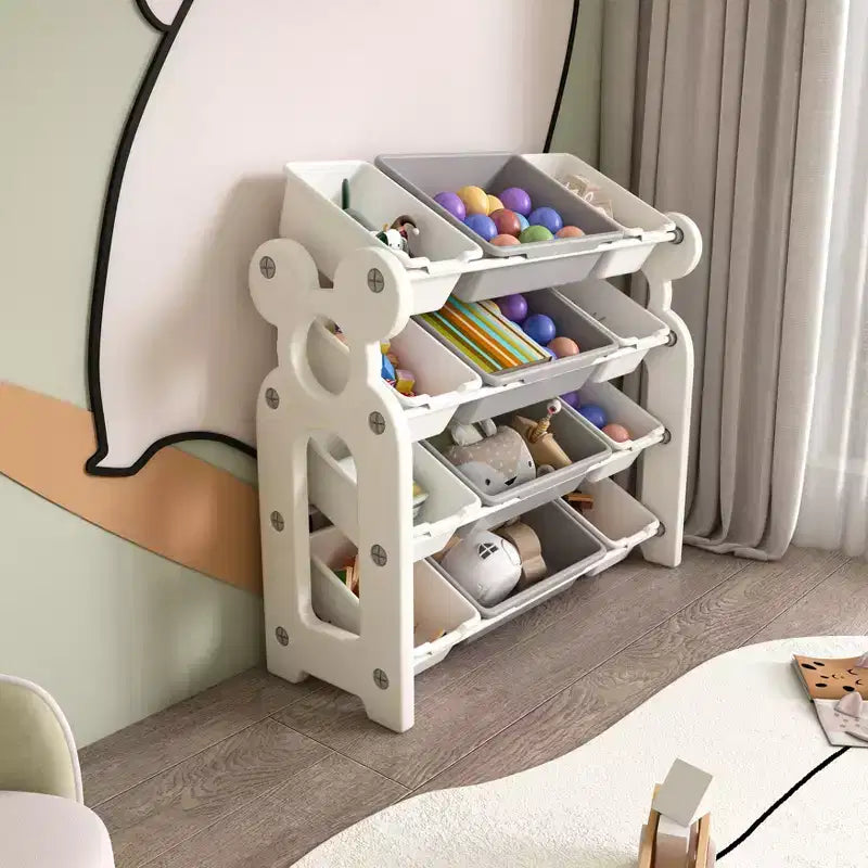 Enzo Rangement de jouets pour enfants en polyéthylène moderne avec 12 bacs et étagères