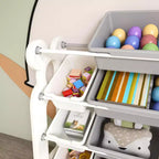 Enzo Rangement de jouets pour enfants en polyéthylène moderne avec 12 bacs et étagères