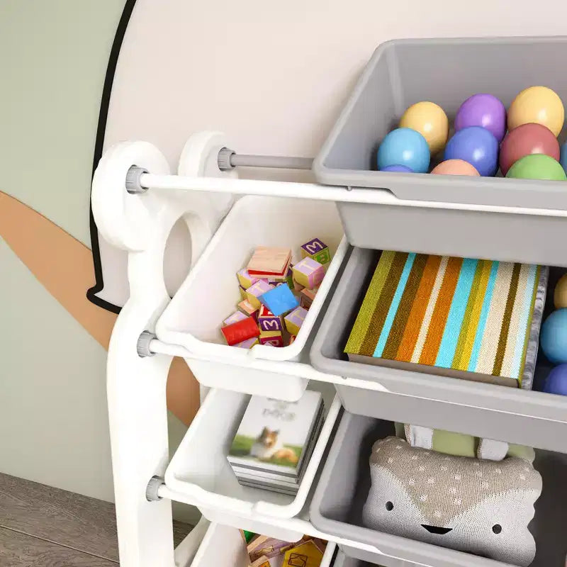 Enzo Rangement de jouets pour enfants en polyéthylène moderne avec 12 bacs et étagères