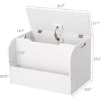 29.5 Organisateur de Rangement de Jouets Moderne pour Enfants, Coffre à Jouets pour Enfants avec Charnière de Sécurité et Étagère à Livres Frontale, Coffre de Rangement pour Jouets pour Salon, Salle de Jeux, Salle de Classe