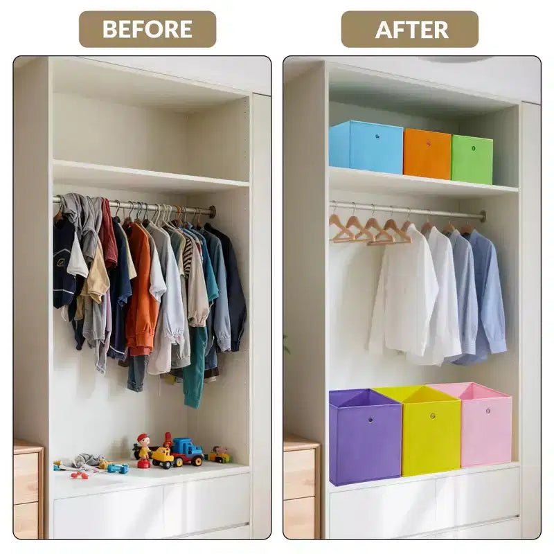 Bacs de rangement, Rangement cubique 10.2 Boîtes de rangement pliables en tissu avec poignées pour étagère de placard, chambre d'enfant, salon, chambre à coucher