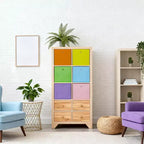 Bacs de rangement, Rangement cubique 10.2 Boîtes de rangement pliables en tissu avec poignées pour étagère de placard, chambre d'enfant, salon, chambre à coucher