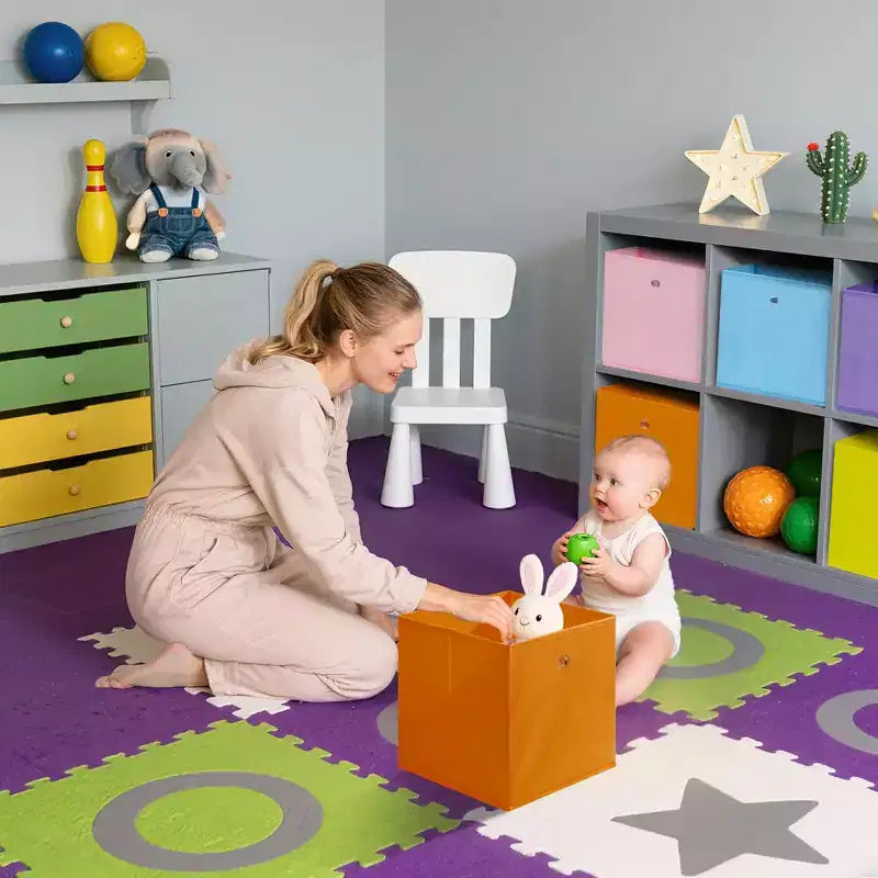 Bacs de rangement, Rangement cubique 10.2 Boîtes de rangement pliables en tissu avec poignées pour étagère de placard, chambre d'enfant, salon, chambre à coucher