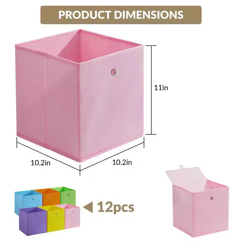 Bacs de rangement, Rangement cubique 10.2 Boîtes de rangement pliables en tissu avec poignées pour étagère de placard, chambre d'enfant, salon, chambre à coucher