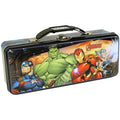 The Tin Box Company Avengers Pencil Box with Handle, Clasp & Hinge  Durable Metal Storage Case for Kids & Fans