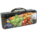 The Tin Box Company Avengers Pencil Box with Handle, Clasp & Hinge  Durable Metal Storage Case for Kids & Fans