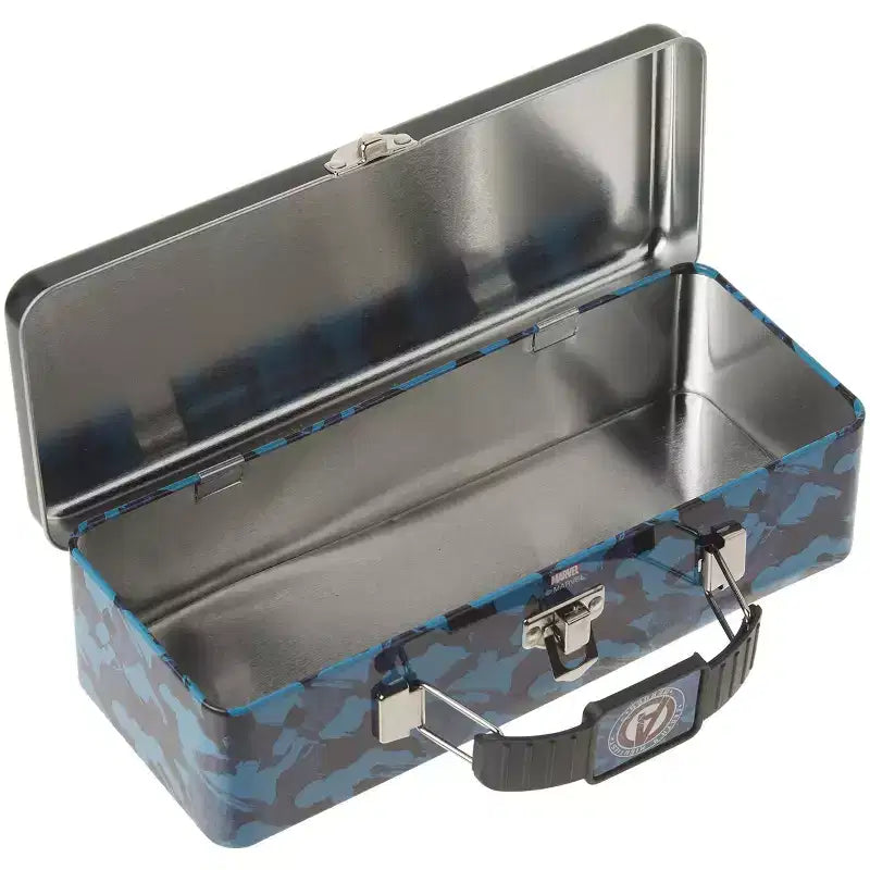 Trousse Avengers avec poignée, fermoir et charnière – Boîte de rangement durable en métal pour enfants et fans