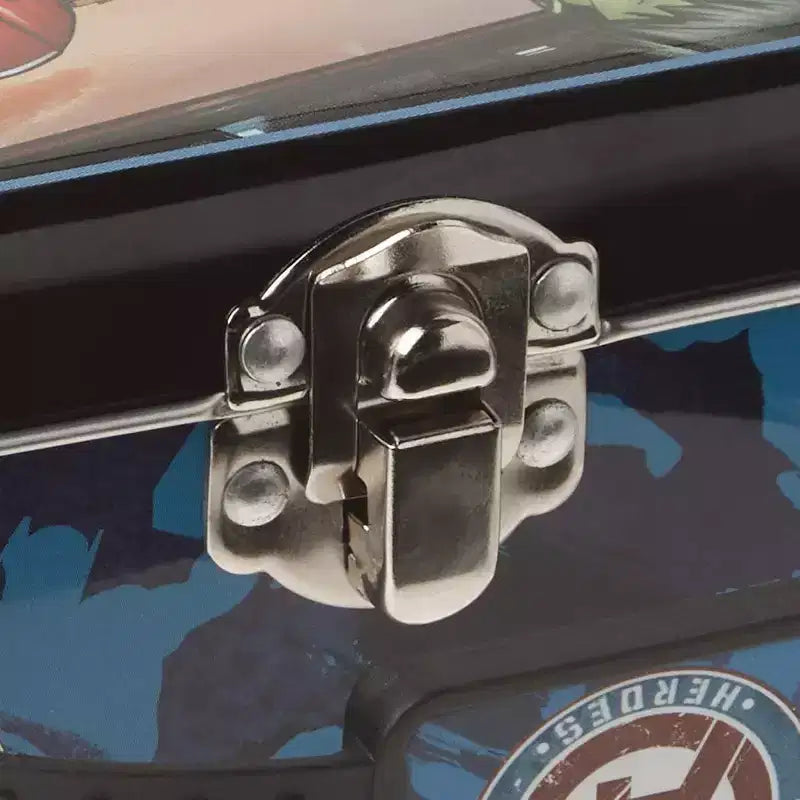 Trousse Avengers avec poignée, fermoir et charnière – Boîte de rangement durable en métal pour enfants et fans