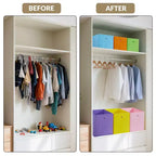 12 paniers de rangement pliables en tissu avec poignées en anneaux métalliques, bacs de rangement pliables pour placard, étagères, chambre d'enfant, salle de jeux, salon