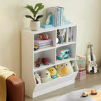 BALHAM TRADE-White Toy Organizers and Storage Kids Bookshelf and Bookcase Ideal for Playroom