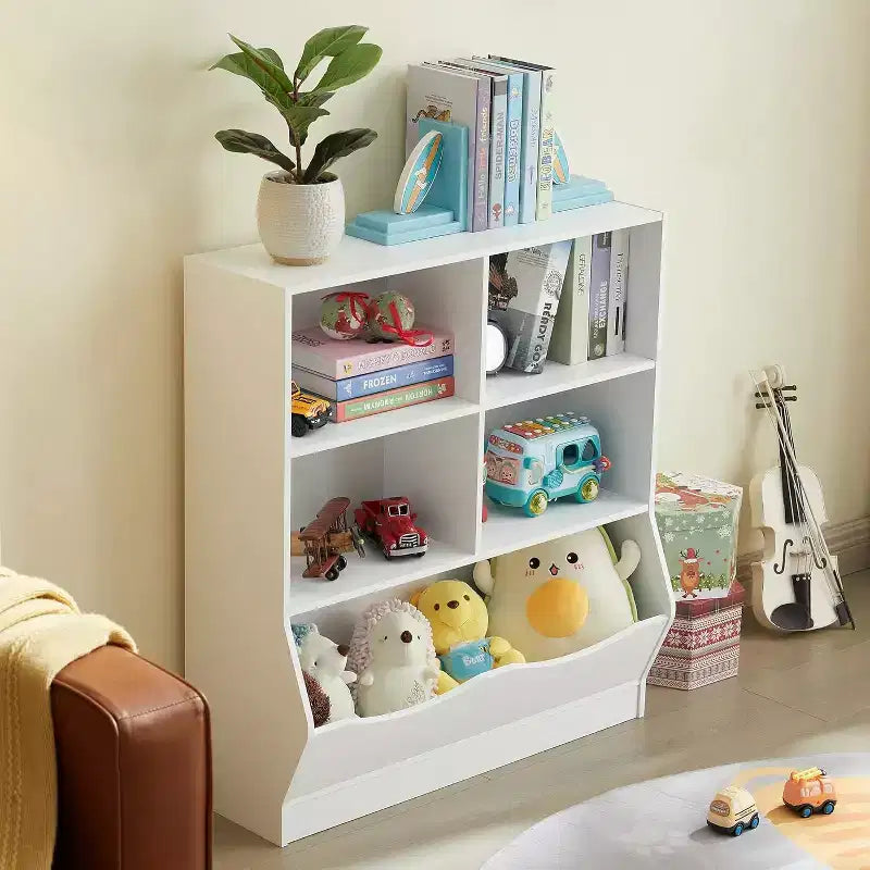 BALHAM TRADE-White Toy Organizers and Storage Kids Bookshelf and Bookcase Ideal for Playroom