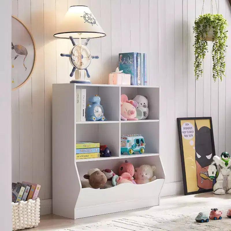 Organisateurs et rangements blancs pour jouets Bibliothèque et étagère idéales pour la salle de jeux des enfants