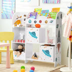 Meuble de rangement pour jouets d'enfants - Unité en bois avec 2 bacs de rangement, idéal pour les tout-petits