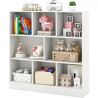BALHAM TRADE-Kids Toy Storage Organizer 8-Section Wooden Floor Cabinet Toy Chest 3-Tier Display