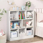 Organisateur de rangement de jouets pour enfants, coffre à jouets en bois à 8 sections, meuble de rangement à 3 niveaux
